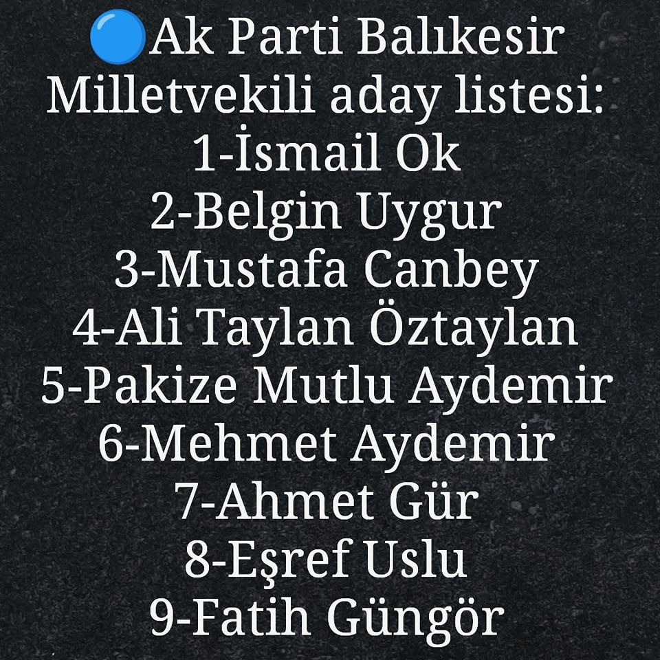 AK Parti Balıkesir Milletvekili Adayları Belli Oldu – BALAT GAZETESİ ...