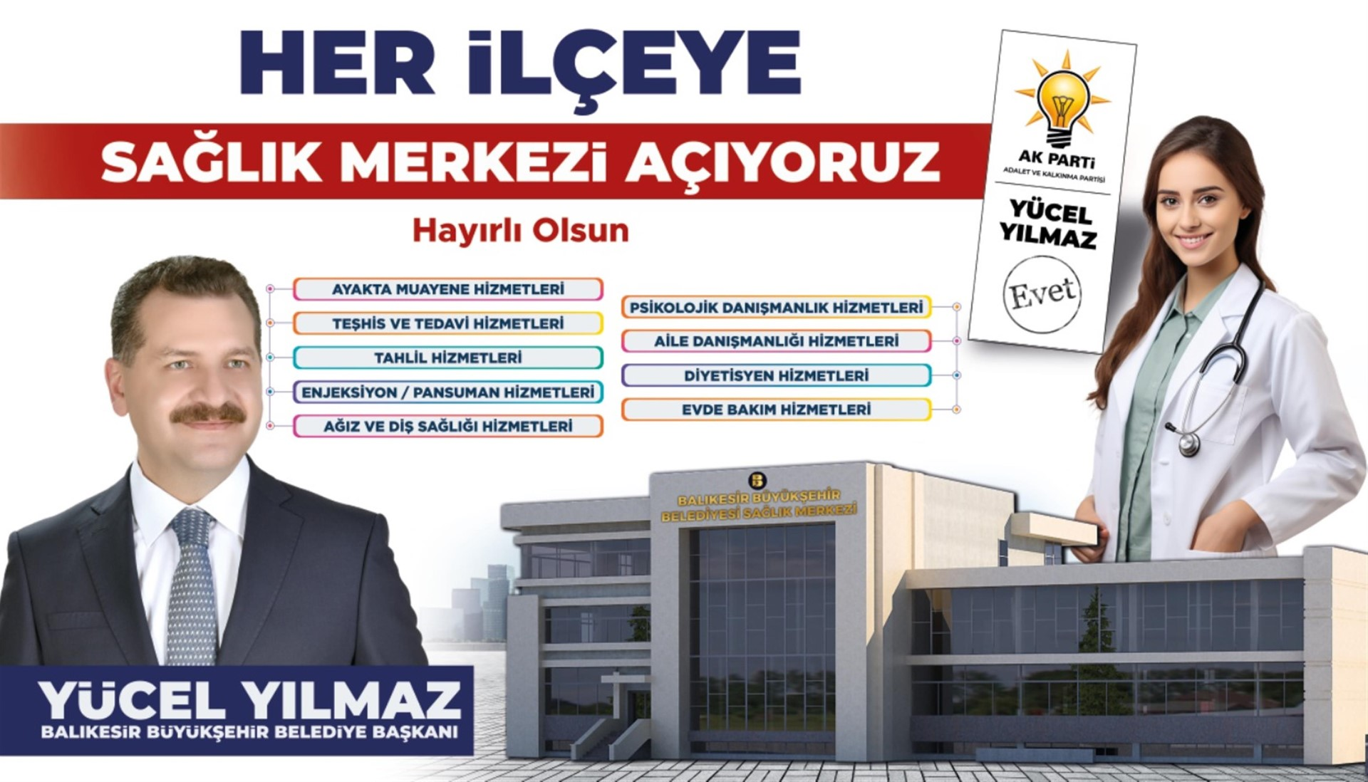 Başkan Yücel Yılmaz her ilçeye Sağlık Merkezi açacak