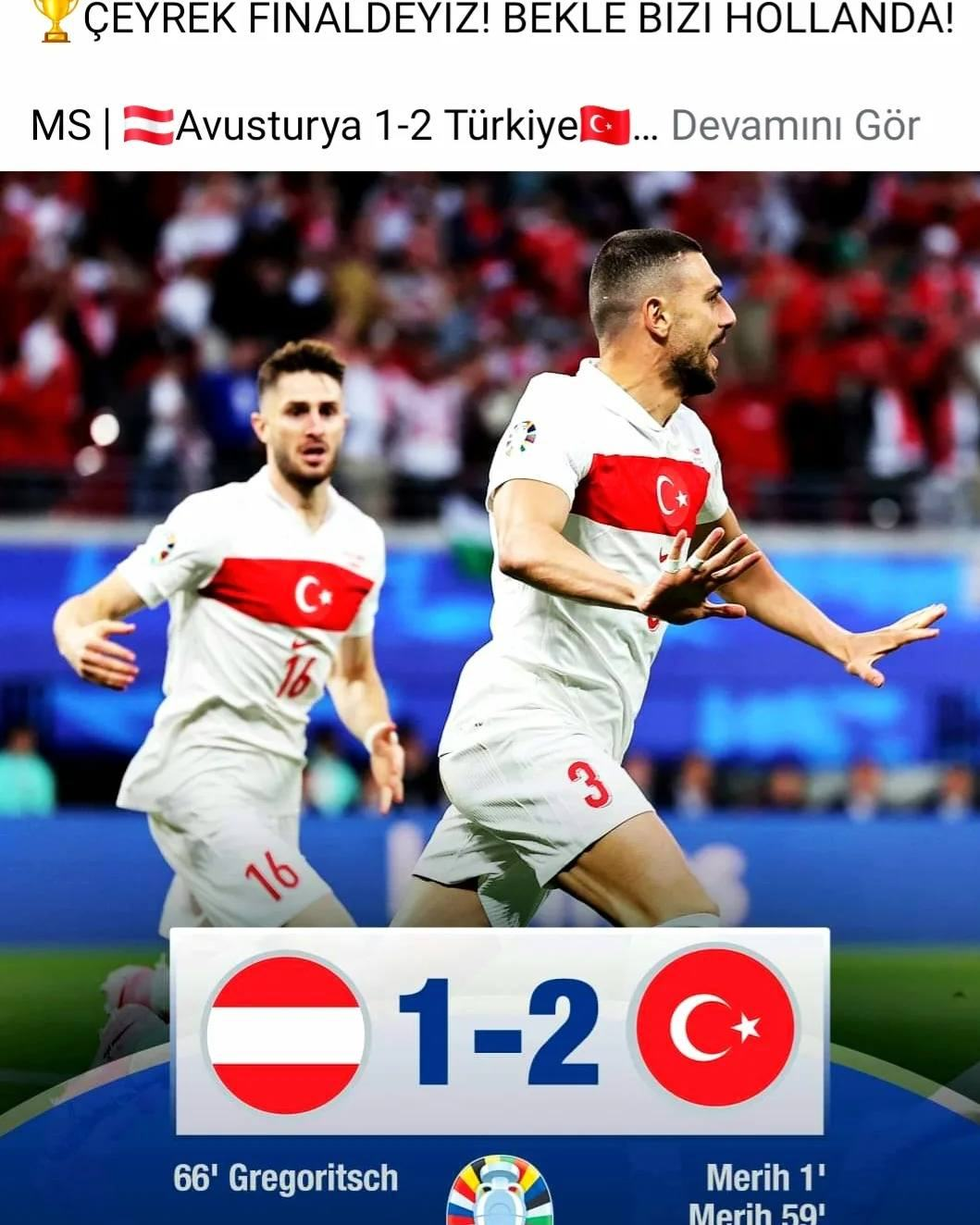 A Milli Takımımız tarih yazıyor! EURO 2024’te çeyrek finaldeyiz