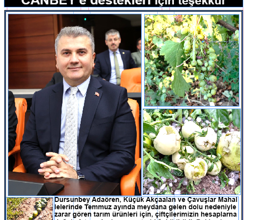 Dursunbey ÇifçisindenBalıkesir AK Parti Milletvekili Mustafa CANBEY’e destekleri için teşekkür